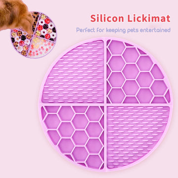 Silicon Licky Mat with Suction Cups Anxiety Reducing Soother Boredom Buster (Round series)