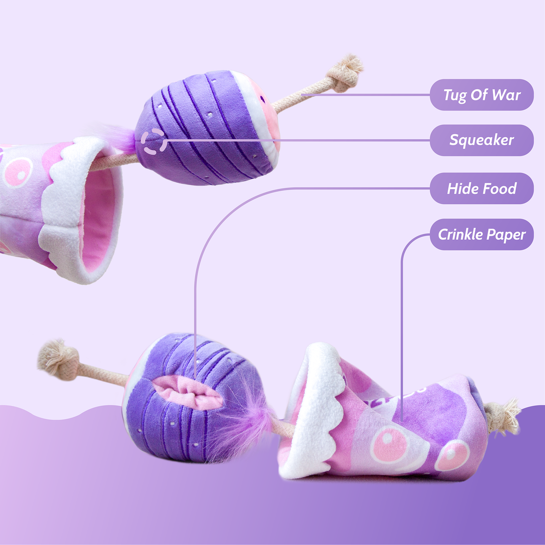 Poozpet Taro Milk Tea Snuffle Toy