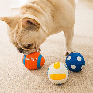 Super Squeaky Waterproof Rubber Rugby Ball for Doggy Swimming Pool/ Beach