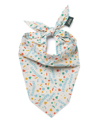 The Paws Sparkle Pawty Blue Dog Bandana