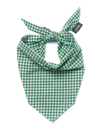 The Paws Green Gingham Bandana