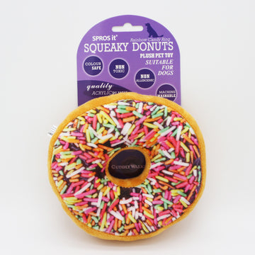 Squeaky Sweetness Donut Delight Plush Toy for Dogs/Cats (Donut with Sprinkles)