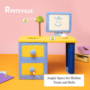 Pawsitively Purrrfect: Computer Desk Cat Scratch Pole with Interactive Features