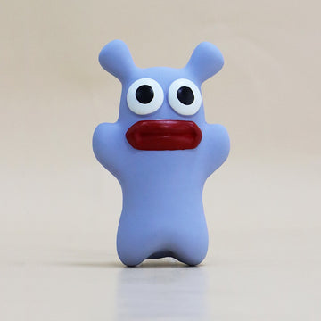 Japan Rubber Squeaky Monster Toys - Super Durable for small but strong chewers (Mr Blue)