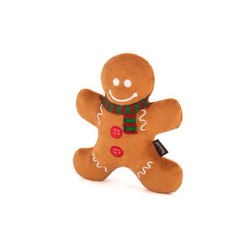 P.L.A.Y Holly Jolly Gingerbread Man Dog Toy Squeaky