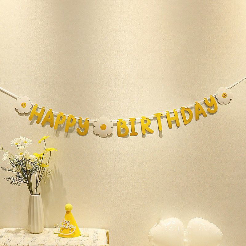 Banner Yellow Daisy - Pretty banner for birthday parties