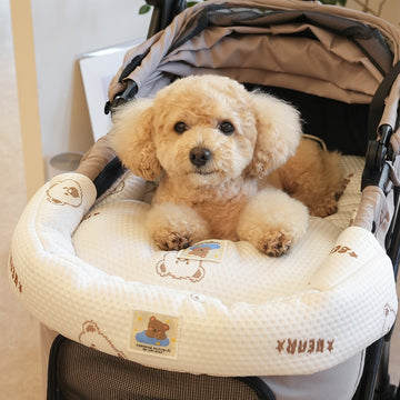 Parisdog Korea Bear Jacquard Cooling Stroller Guard and Cushion