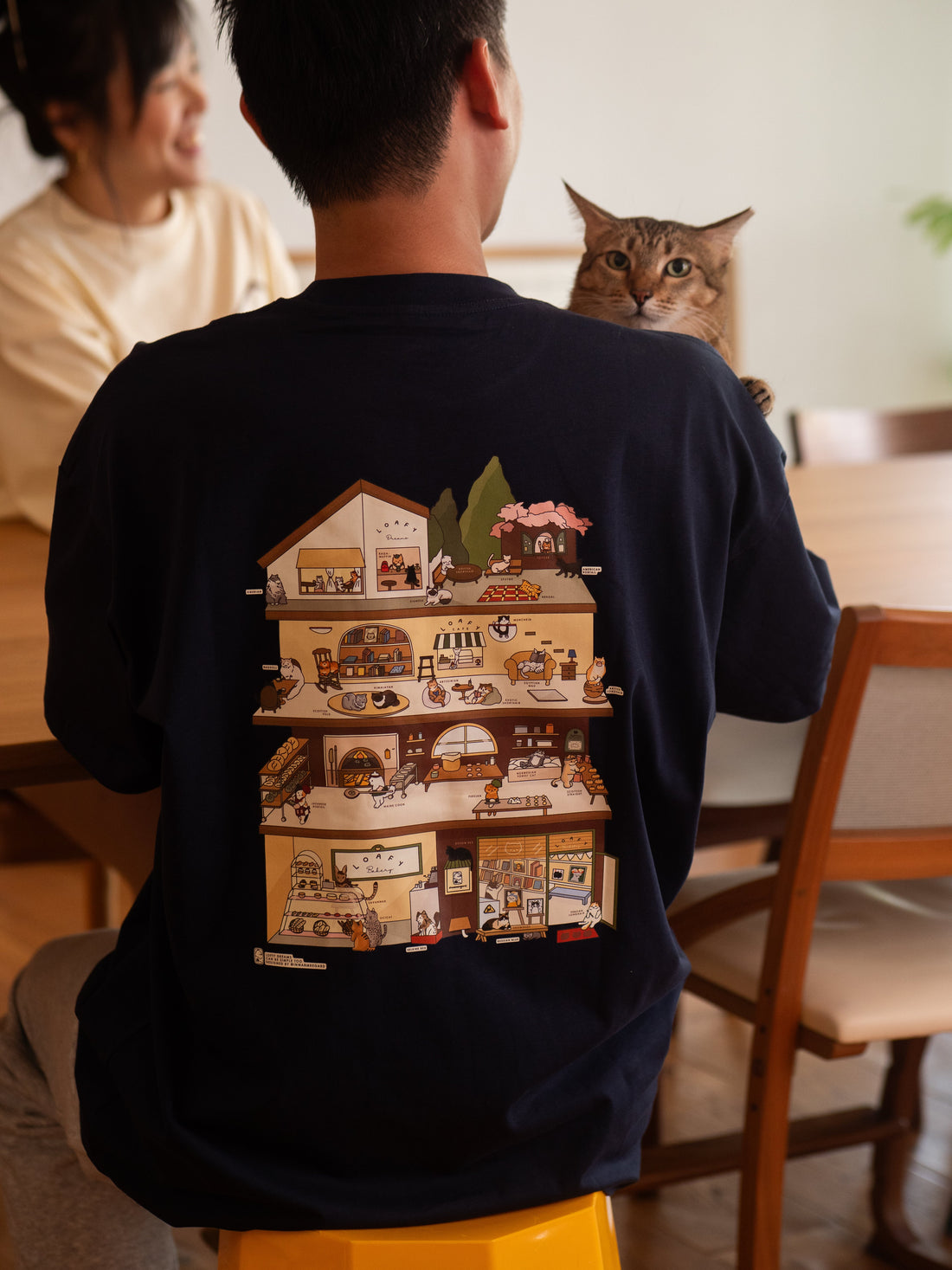 In Warm Regard Loafy Dreams Cat Oversized T Shirt