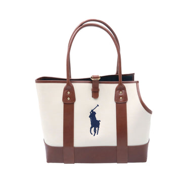 Ralph Lauren Pet Leather and Canvas Tote Bag