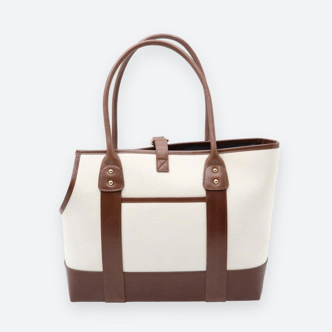 Ralph Lauren Pet Leather and Canvas Tote Bag