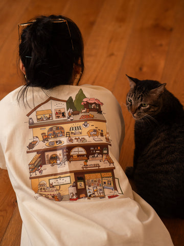 In Warm Regard Loafy Dreams Cat Oversized T Shirt