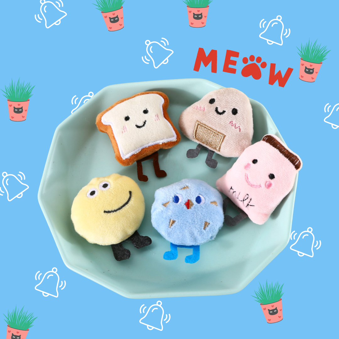 Cute Cat Toy Gift Box with Catnip and Bell (Brunch Set)