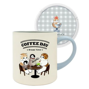 Mofusand Stainless Steel Mug with Lid 400ml