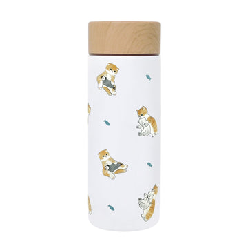 Mofusand Stainless Steel Water Bottle 300ml (White Bear & Penguin)