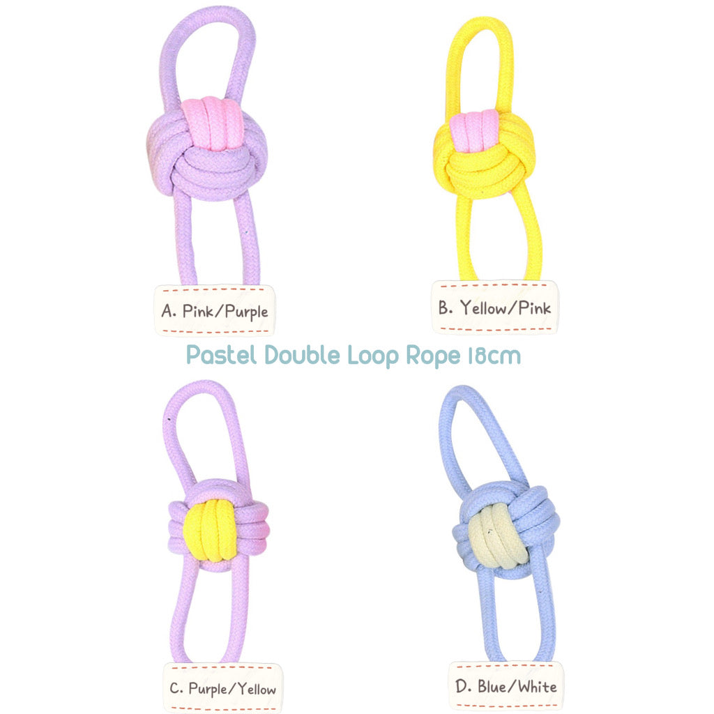 Pastel Rope Tug Toy Tough & Durable (Double Loop Rope 18cm)