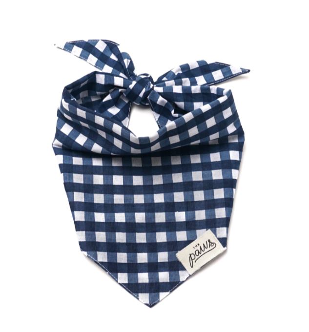 The Paws Frontier Blue Check for Dogs/ Cats *Handmade in Bali* Birthday/ Valentine's Day*