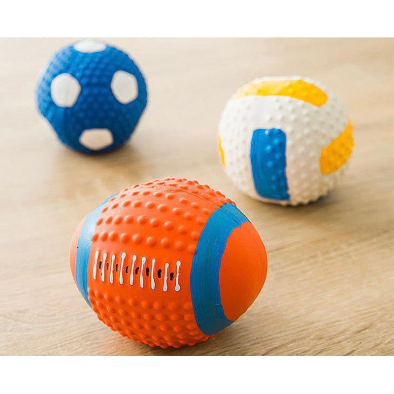 Super Squeaky Waterproof Rubber Rugby Ball for Doggy Swimming Pool/ Beach