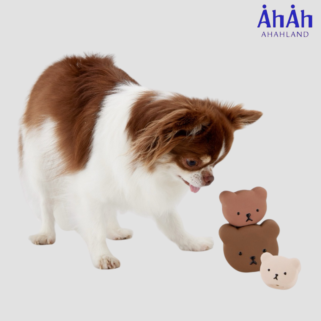 AhAhLand Korea Squeaky Rubber Dog Toy (Teddy-Single Toy)