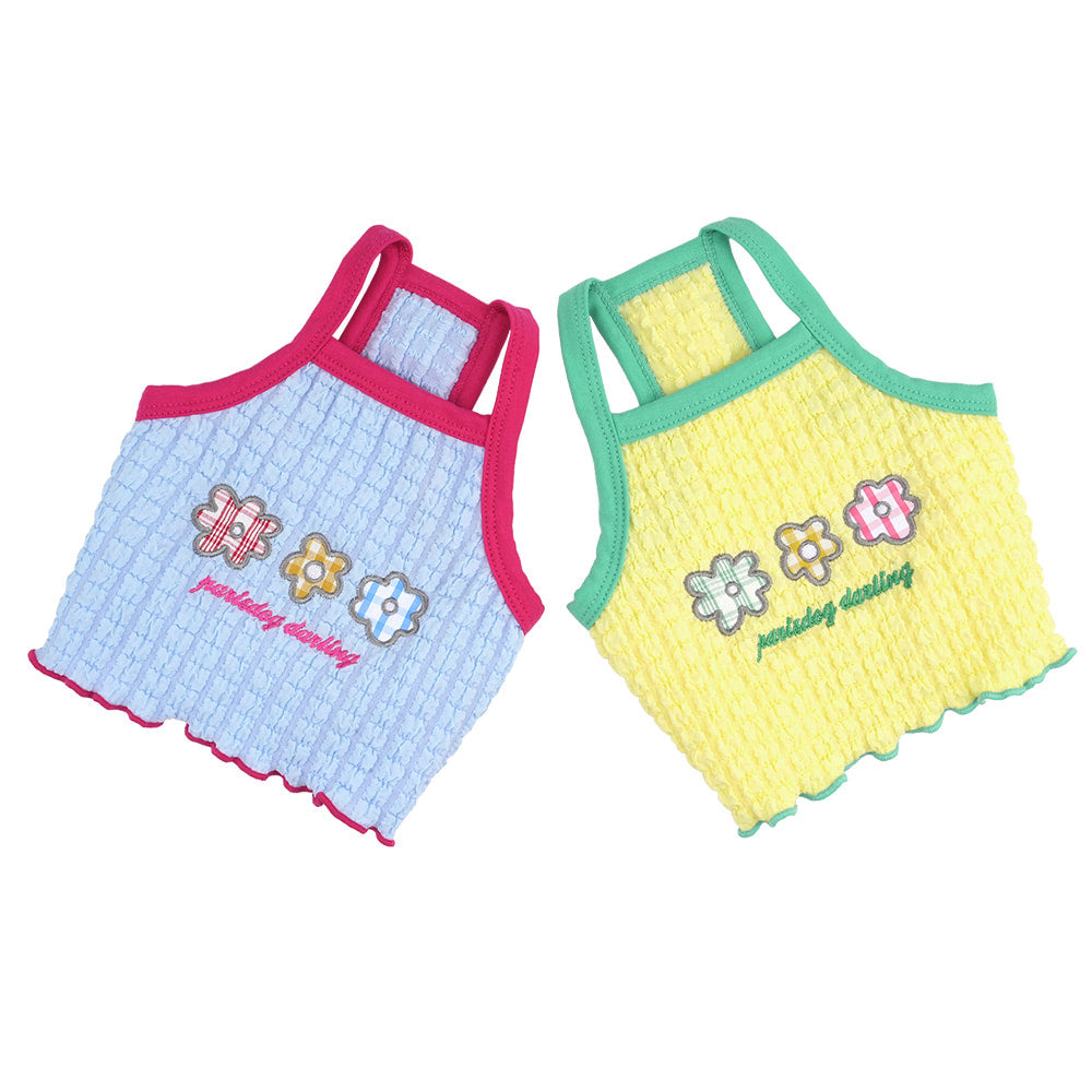 Parisdog Korea Triple Flowers Bubble Crop Singlet Top for Pets