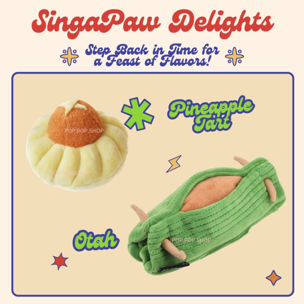 Singapore Pineapple Tart Kueh Dog Toy Tourist Souvenir Gift Furball Collective (Gem Biscuit - Blue)