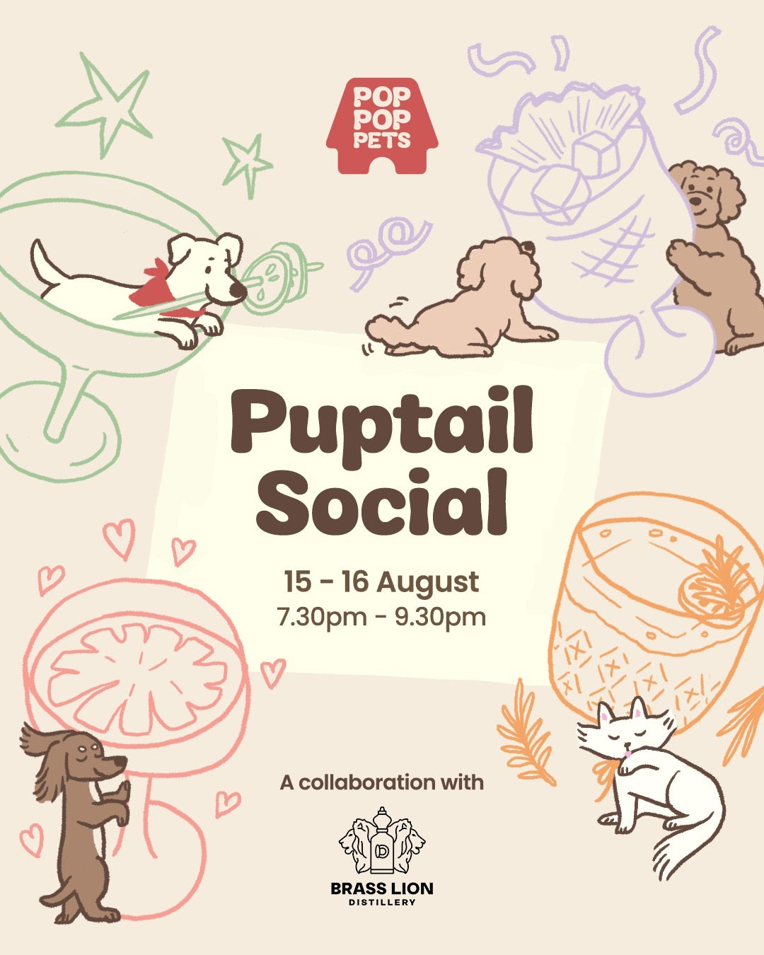 Puptail Social Sip & Sniff Package - 15/ 16 August 7.30pm