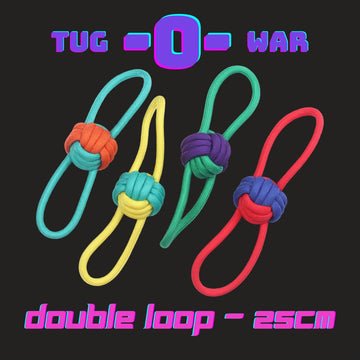 Colorful Dog Rope Tug Toy Tough & Durable (Double Loop - 25cm)