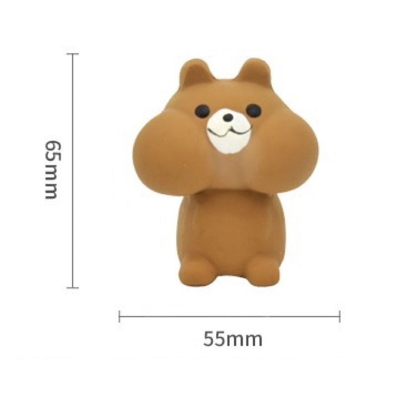 Petio Japan Rubber Squeaky Squishy Dog Toys - Super Durable for small but strong chewers (Chubby Teddy)