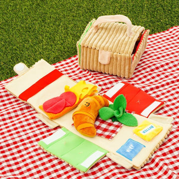 Picnic Basket Dog Toy Squeaky & Crinkly Snuffle Mat Nosework Toy