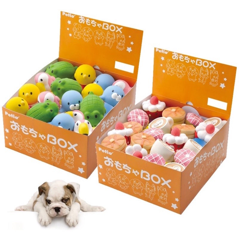 Petio Japan Rubber Squeaky Squishy Dog Toys - Super Durable for small but strong chewers (Cafe Latte)