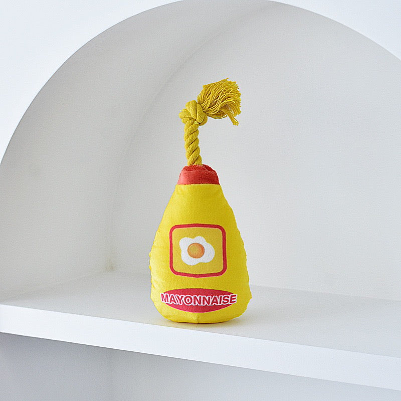Squeaky Crinkly Dog Toy - Mayo
