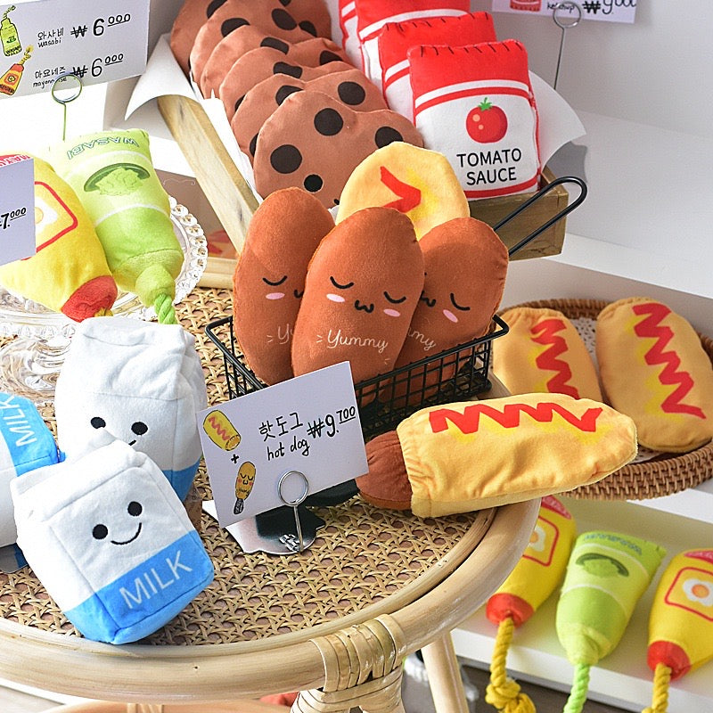 Squeaky Crinkly Dog Toy - Mayo