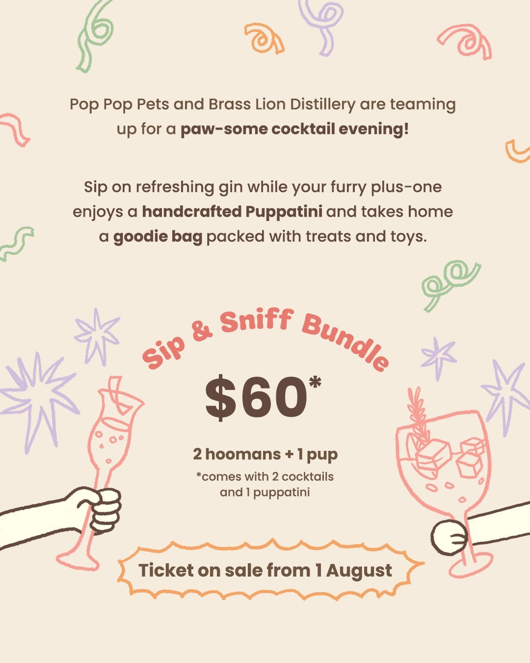 Puptail Social Sip & Sniff Package - 15/ 16 August 7.30pm
