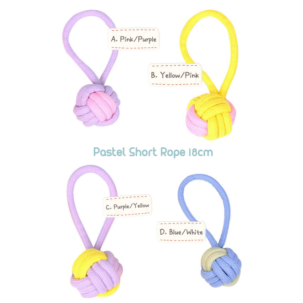 Pastel Rope Tug Toy Tough & Durable (Short Rope 18cm)
