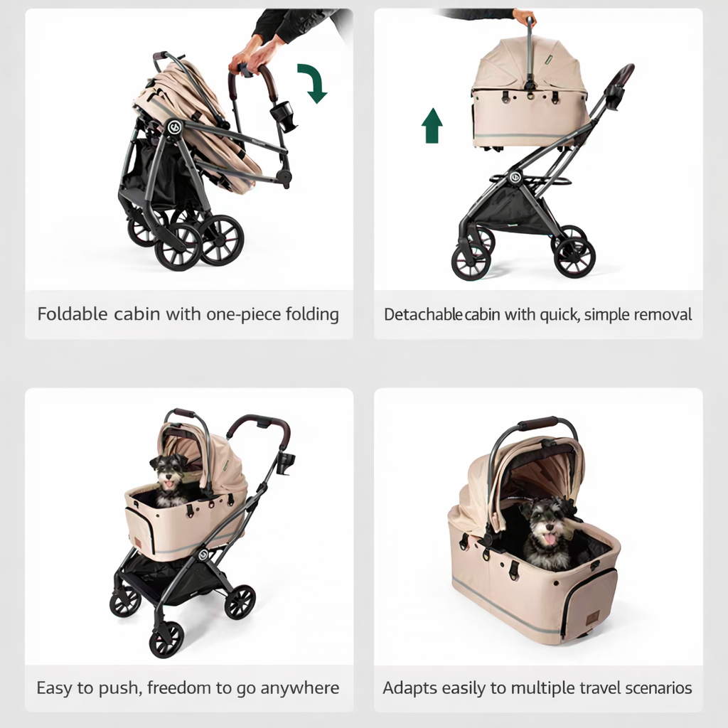 Uppapets Flander Pet Stroller (Detachable Basket/ Fully Collapsible)