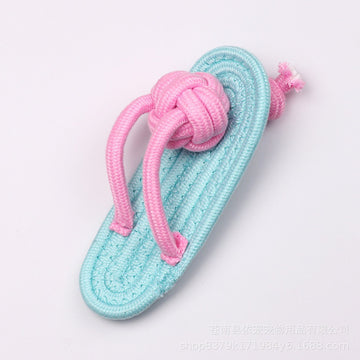 Macaron Rope Tug Toy Tough & Durable (Slipper 19cm)