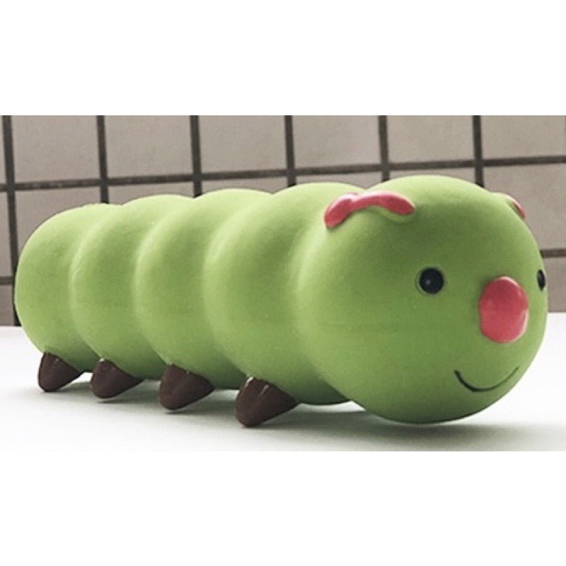 Petio Japan Rubber Squeaky Squishy Dog Toys - Super Durable for small but strong chewers (Caterpillar)