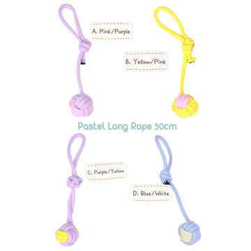 Pastel Rope Tug Toy Tough & Durable (Long Rope 30cm)