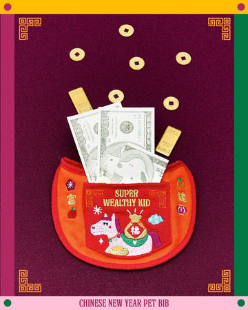 [PRE ORDER] Doggu CNY Pet Bib - Super Wealthy Kid