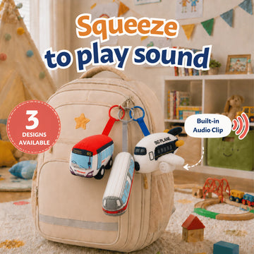 Nom Mini Transport Series Keychains - Squeeze to Play Sound, Soft Collectible Kids Toy