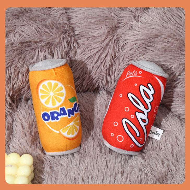 Pop & Fizz Squeaky Plush Toys for Dogs/Cats (Fanta)
