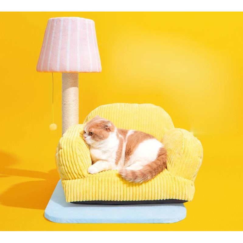 Purrfectly Cozy Living Room Oasis Cat Scratch Pole