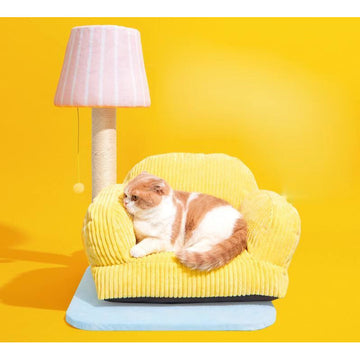 Purrfectly Cozy Living Room Oasis Cat Scratch Pole