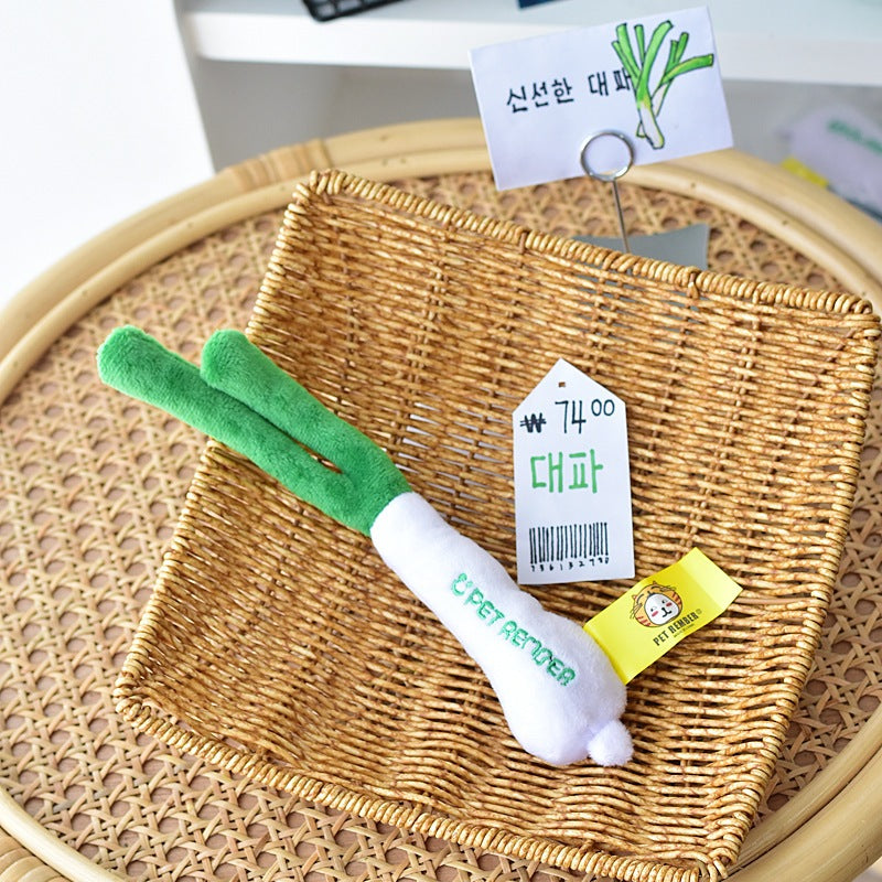 Squeaky & Crinkly Interactive Toy for Dogs/Cats (Spring Onion)